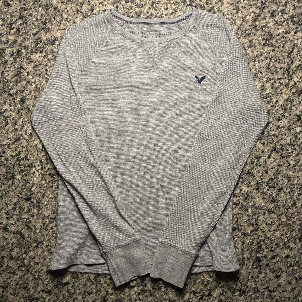 American Eagle Outfitters Thermal Long Sleeve Shirt Size M Gray